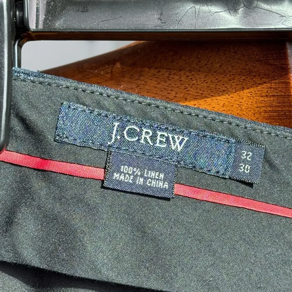 J.Crew 100% Linen Trousers Mens 32x34 Navy Straight Leg Summer Lightweight Pants